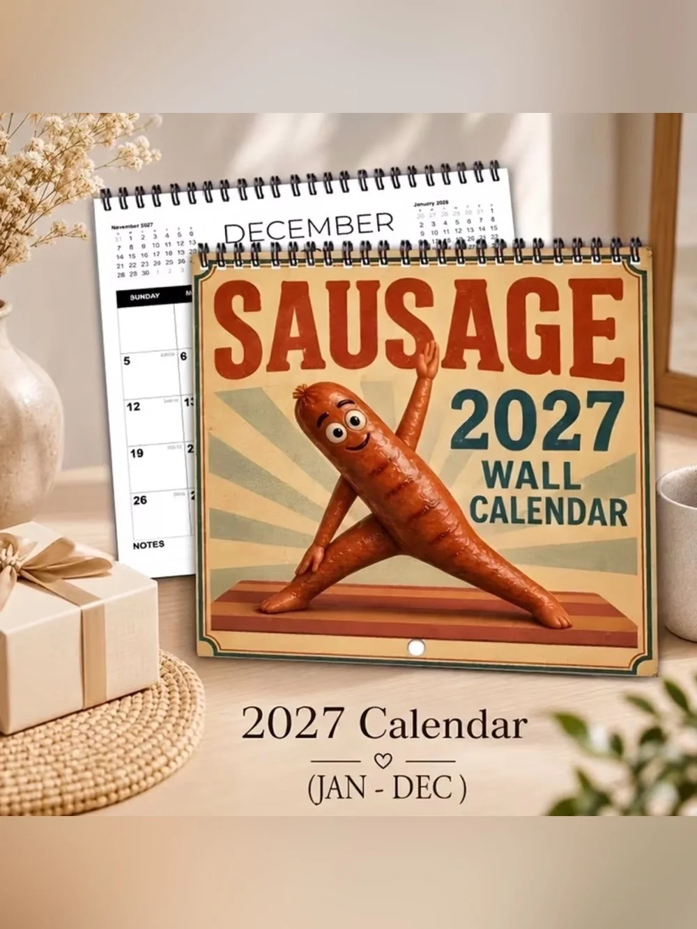 2027 Playful Sausage Wall Calendar